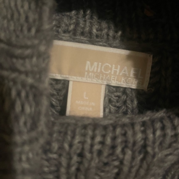 Michael KORS large poncho almost new with leather patches - Picture 1 of 5